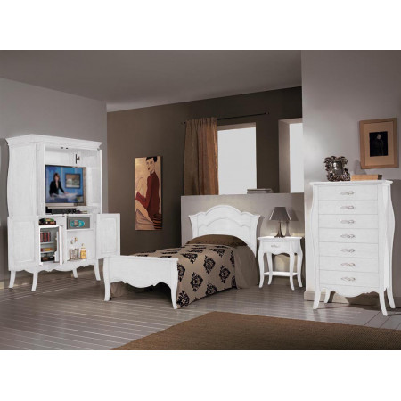 Camera da letto classica in legno laccato bianco