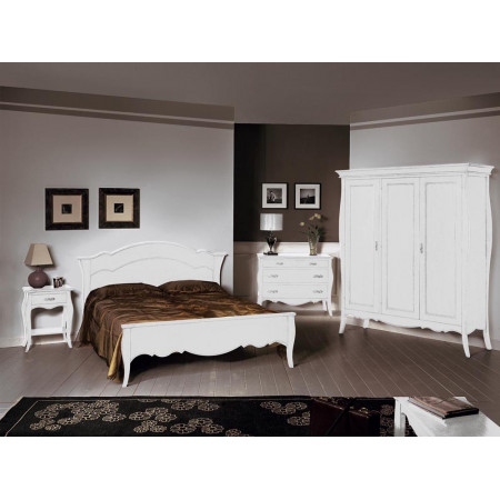 Camera da letto classica in legno laccato bianco