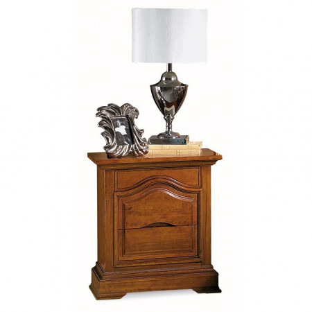 Comodino camera da letto classica sagomata dettaglio legno