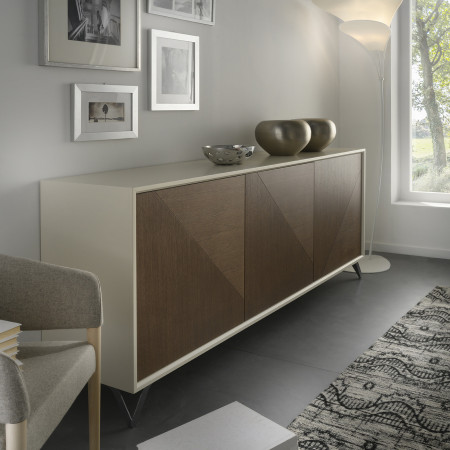 Madia moderna 3 ante push-pull in frassino laccato