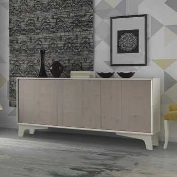 Madia moderna 3 ante in rovere nodato con piedi legno