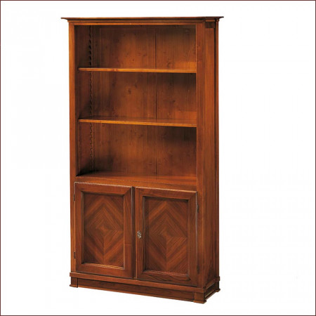 Libreria new classical 2 ante legno con intarsio noce