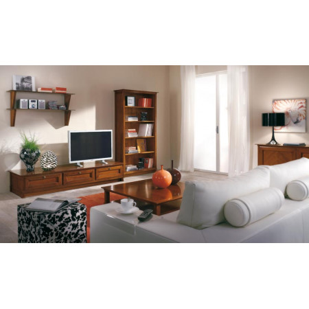 Libreria New Classical due ante legno noce in salotto