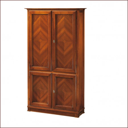Libreria new classical 4 ante legno intarsi a rombi