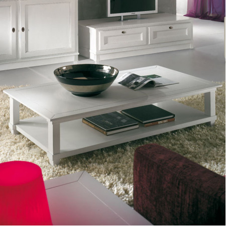 Tavolino new classical rettangolare in legno bianco