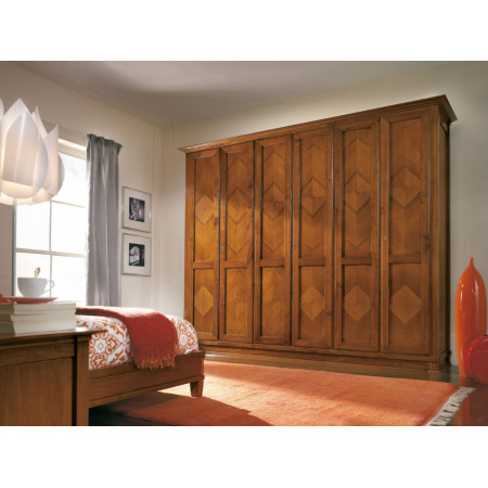 Armadio new classical 6 ante in legno con design a rombi