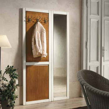 Mobile da ingresso con specchio t30 e pannello in legno
