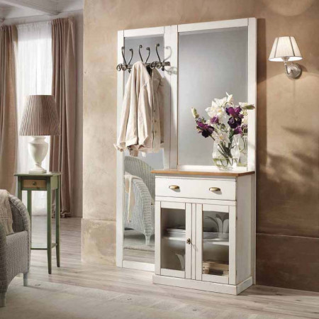 Mobile da ingresso con specchio T31 in legno chiaro