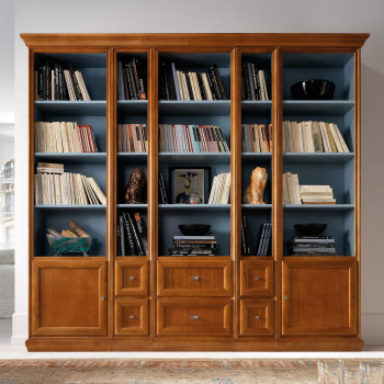 Composizione numero 2, libreria classica legno noce