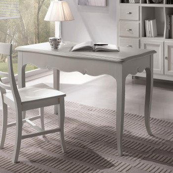 Scrittoio country con 1 cassetto in legno, piano sagomato