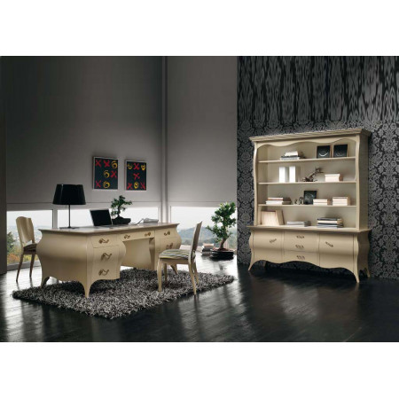 Libreria sagomati base con alzata dettagli legno