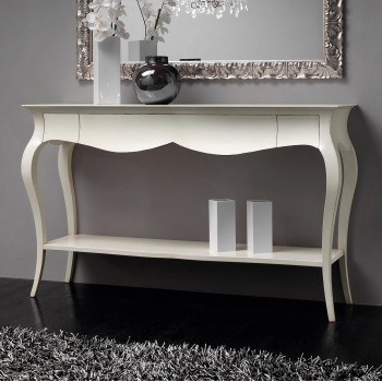 Consolle larghezza cm 165, gambe sagomate in legno