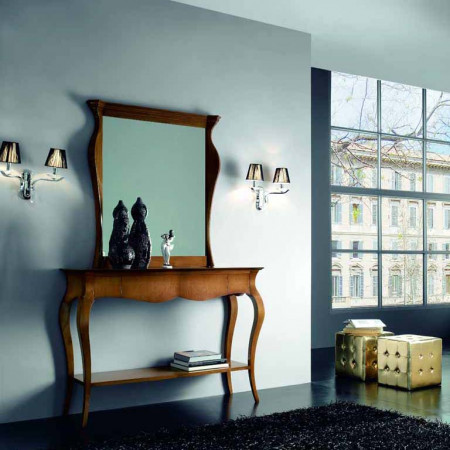 Specchiera con spalle sagomate, legno massello