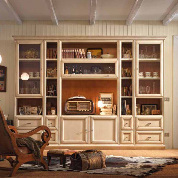 Composizione numero 20 con ante vetro e legno