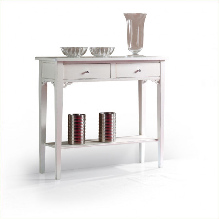 Consolle country 2 cassetti con mensoline traforate