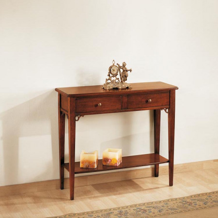 Consolle country 2 cassetti, dettaglio legno massello