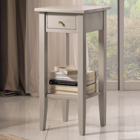 Portavasi country medio in legno con cassetto