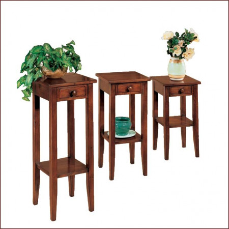 Portavasi country piccolo in legno con vaso di fiori