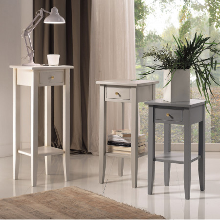 Portavasi country piccolo in legno con vaso bianco