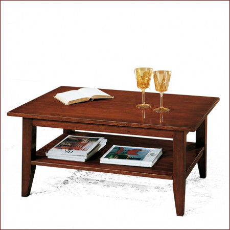 Tavolino rettangolare con pianetto, dettaglio legno