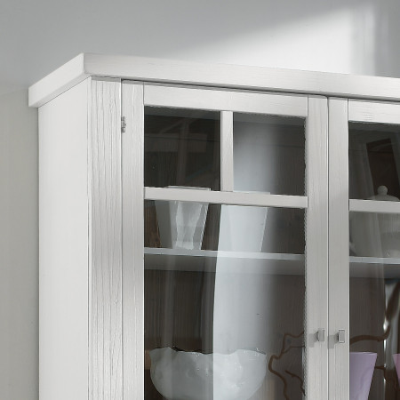 Credenza natura con alzata, dettaglio cassetti legno