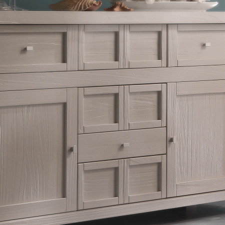 Credenza natura con ante e cassetti in legno massello