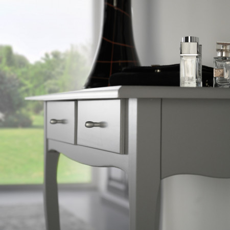 Consolle rettangolare gambe sagomate, dettaglio cassetto