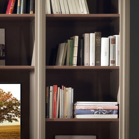 Mobile classico porta TV con dettaglio della libreria