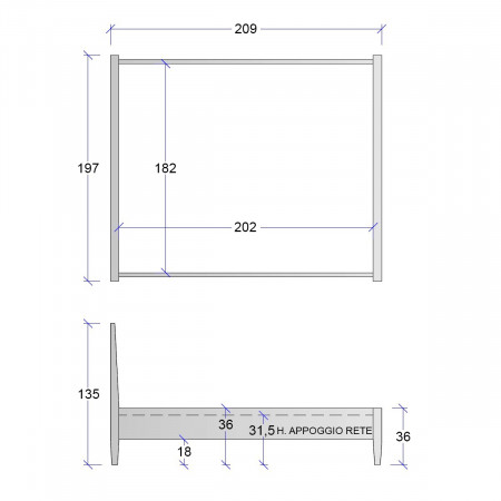 Letto king size con testata capitonnè