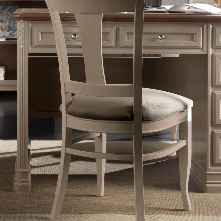 Scrivania seicento 6 cassetti in legno massello con profili decorativi