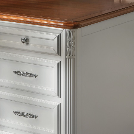 Scrivania seicento 10 cassetti, dettaglio del design elegante