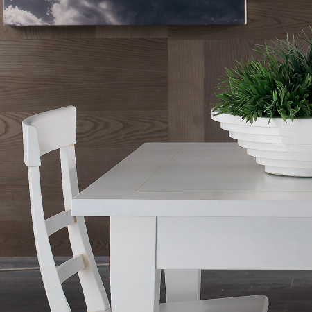 Tavolo allungabile 140x90 a 185x90 con sedia bianca