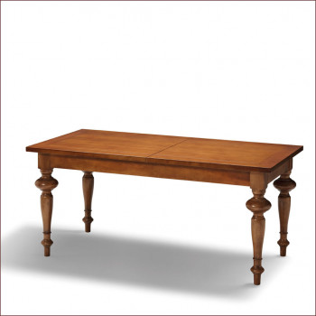 Tavolo con gambe tornite, dettaglio della struttura in legno