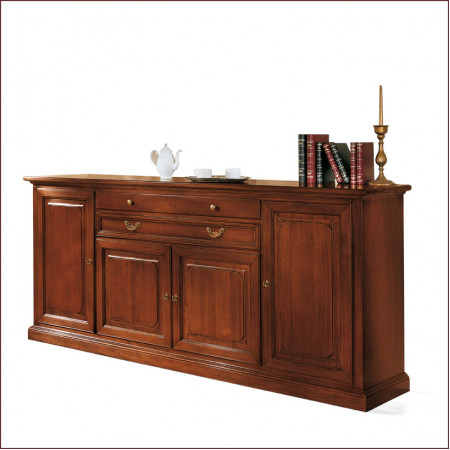 Credenza settecento in legno con decorazioni classiche