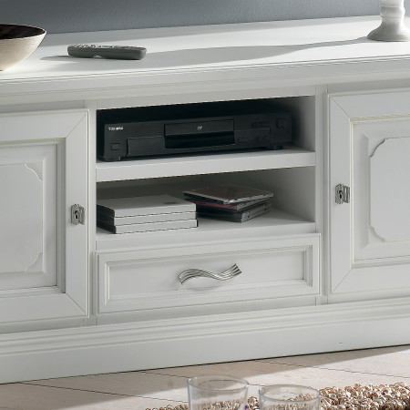 Porta tv settecento con ante decorate e cassetto