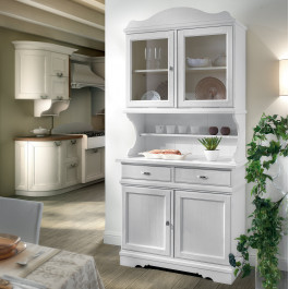 Credenza country 2 ante 4 cassetti legno spazzolato