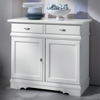Credenza country 2 ante 2 cassetti, finiture spazzolate