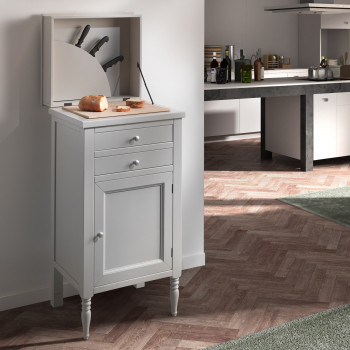 Tagliere country 2 cassetti con ribalta aperta