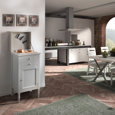 Tagliere country 2 cassetti con ribalta in cucina moderna