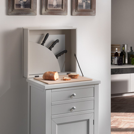 Tagliere country 2 cassetti con ribalta e porta coltelli