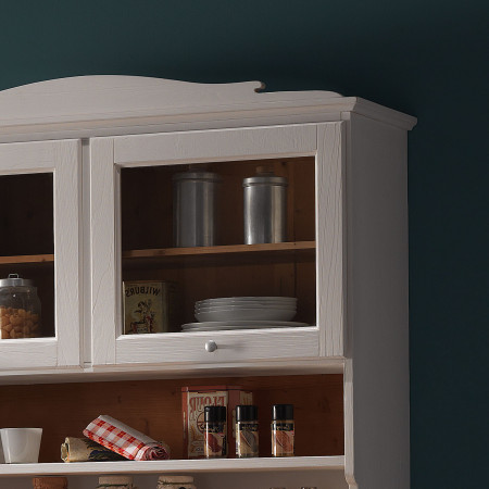 Mobile cucina con pensile, dettaglio ante a vetro
