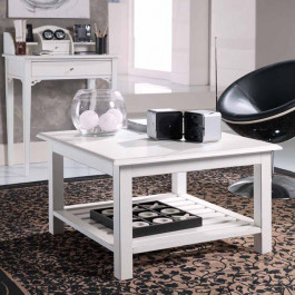 Tavolino rettangolare con pianetto a doghe in ambientazione moderna