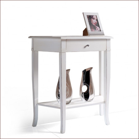 Consolle country 1 cassetto gambe sciabola in legno