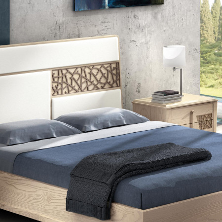 Letto Manhattan con formelle traforate, imbottito