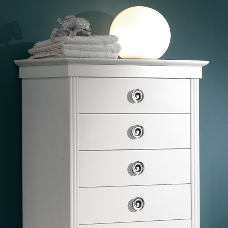 Cassettiera 7 cassetti decor con pomelli decorativi