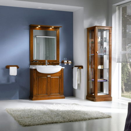 Vetrina 1 anta per bagno con ripiani in vetro