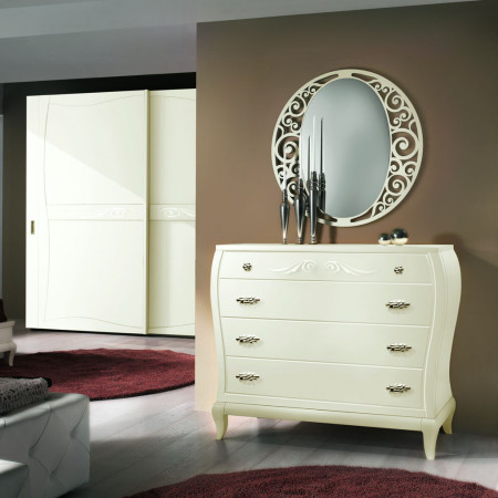 Armadio 2 ante scorrevoli con rilievi decorativi