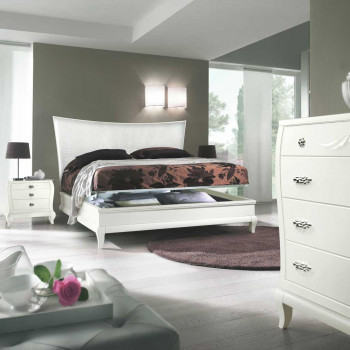 Letto due piazze testa imbottita con cornici eleganti