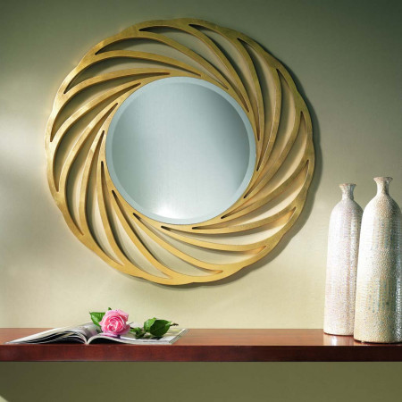 Specchiera traforata rotonda con design a vortice