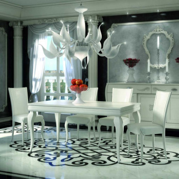 Tavolo classico contemporaneo allungabile in ambiente elegante